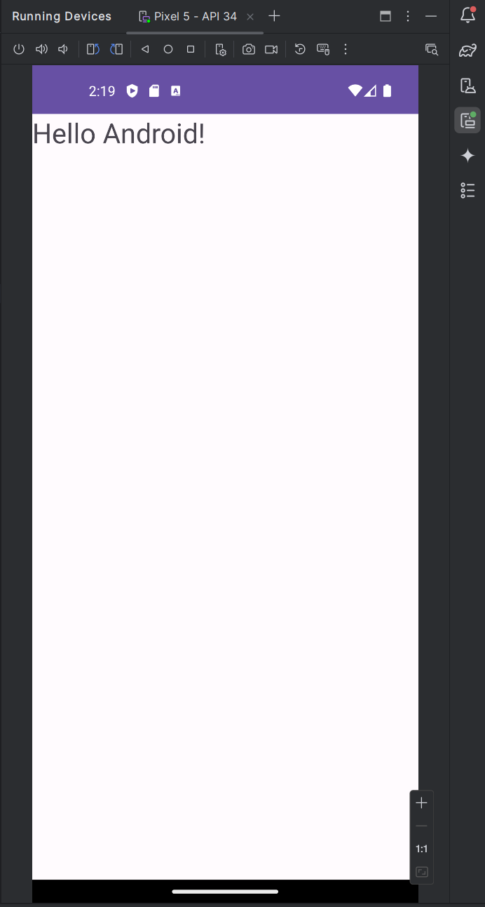 Інтерфейс у коді Java в Android Studio